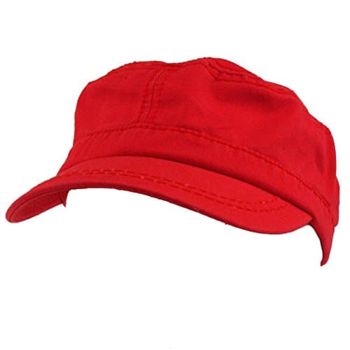 Ladies 100% Cotton Plain Blank Snapback Military Cadet Cap Hat Adjustable Red Apparel