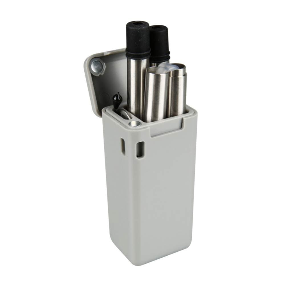 Stainless Steel Reusable Folding Travel Portable Drinking Straw (Grey)