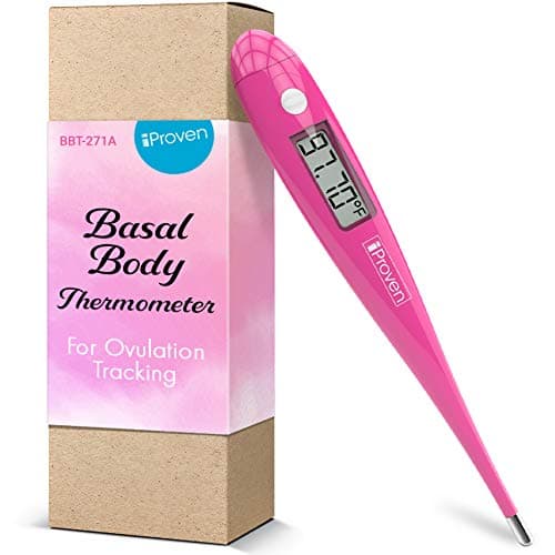Fertility Basal Thermometer for Ovulation - iProven BBT-271B - 1/100th Accuracy - Trying to Conceive The Natural Way - Monitor Your Waking Temperature - Ovulation Tracking and Prediction