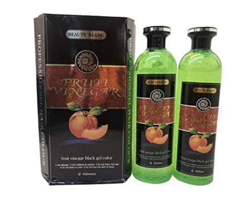 Fruit Vinegar Gel Hair Color Natural Hair Color Dye for Black Hair Dye (500ml x 2) - Black