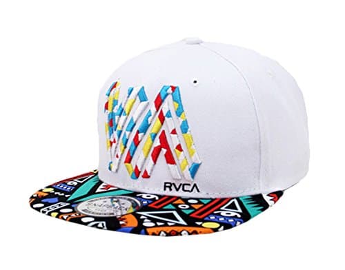 Doture Mens Fashion VA Muliticor Print 6 Panel Street Dancing Hat Baseball Cap White