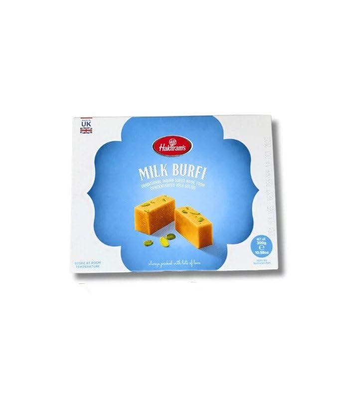 β Haldiram's Milk Burfi - Smooth & Milky Taste - Perfect for Sweet Gifts, Festivals, and Celebrations - 300g