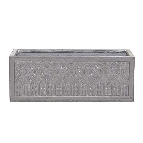 Round Wood Clayfibre - Moroccan trough Planter - Silver - 600 x 220 x 250 (H) mm