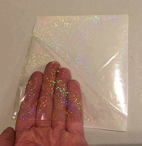 Transparent Holographic Film, Overlay Novelty Grade (Clear Sequins, 12 inch x 10 ft)