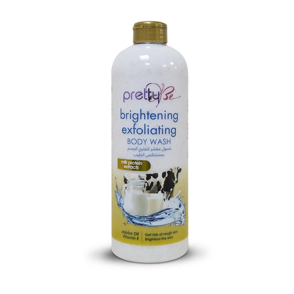 Brightening Exfoliating Body Wash With Milk Protein Extracts, Jojoba Oil, and Vitamin E | Get Rids of Rough Skin Brightens the Skin, 1000ml