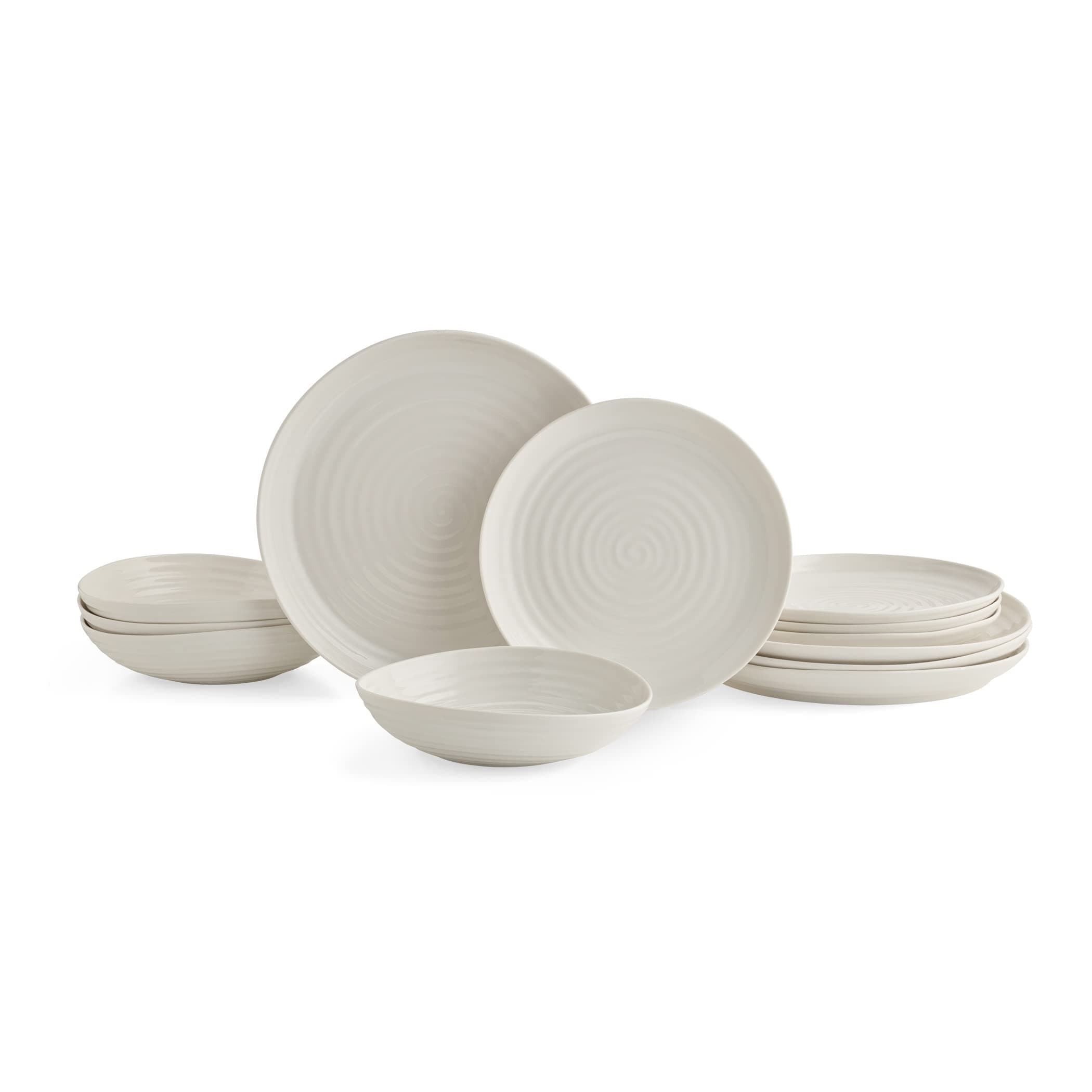 Sophie Conran 12 Piece Coupe Dinnerware Set - Dinner Plates, Side Plates & Bowls, Porcelain Kitchen Tableware for Everyday Dining & Entertaining - Durable & Dishwasher Safe