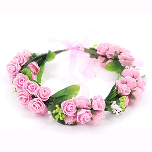 Rose Garland Party Garland Party Decoration Wedding Decoration Wedding Garland Amazon Recommendation Bets Sale Korean Sen Female 3 Layer Leaves Wreath Headdress Bride Bridesmaid Wedding Garland Show Children on Holiday