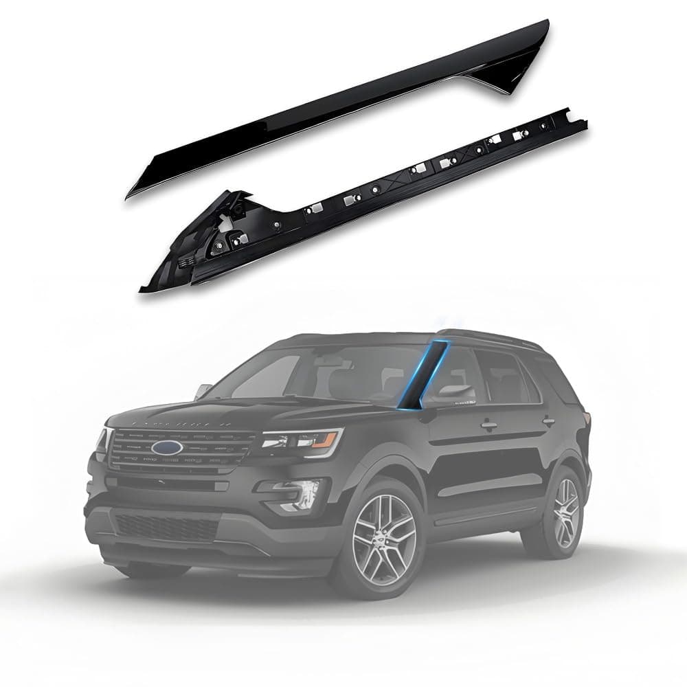 Windshield A-Pillar Molding Right Passenger Side 926-451 BB5Z-7803136-AB W/Side Tape Compatible with Ford Explorer, BB5Z-7803144-AA Front Windshield Outer Pillar Trim Molding (Outer & Inner)
