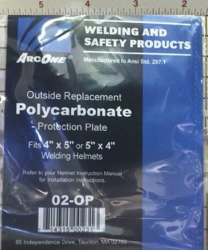 02-OP Clear Polycarbonate Protection Plate for 4 x 5 Helmets (040" thick) Pack of (5)