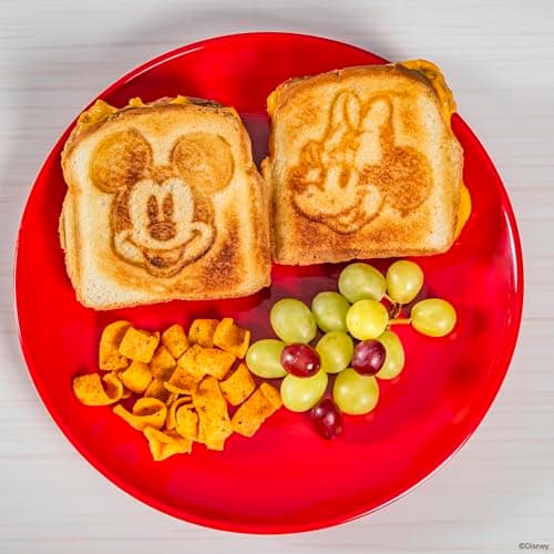 Uncanny Brands Disney Mickey and Minnie Mouse Sandwich Maker - Small Kitchen Appliance