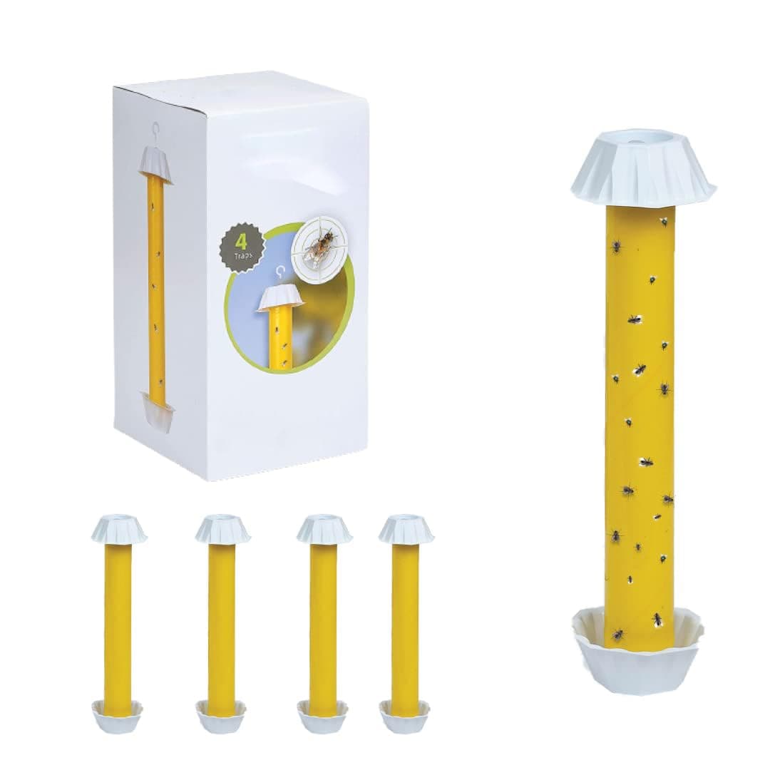 Fly Stick Sticky Traps For Indoors And Outdoor 4Pk, Non-Toxic Bait Free, Trap All Flies. Catchers Inside Home Bug Bugs