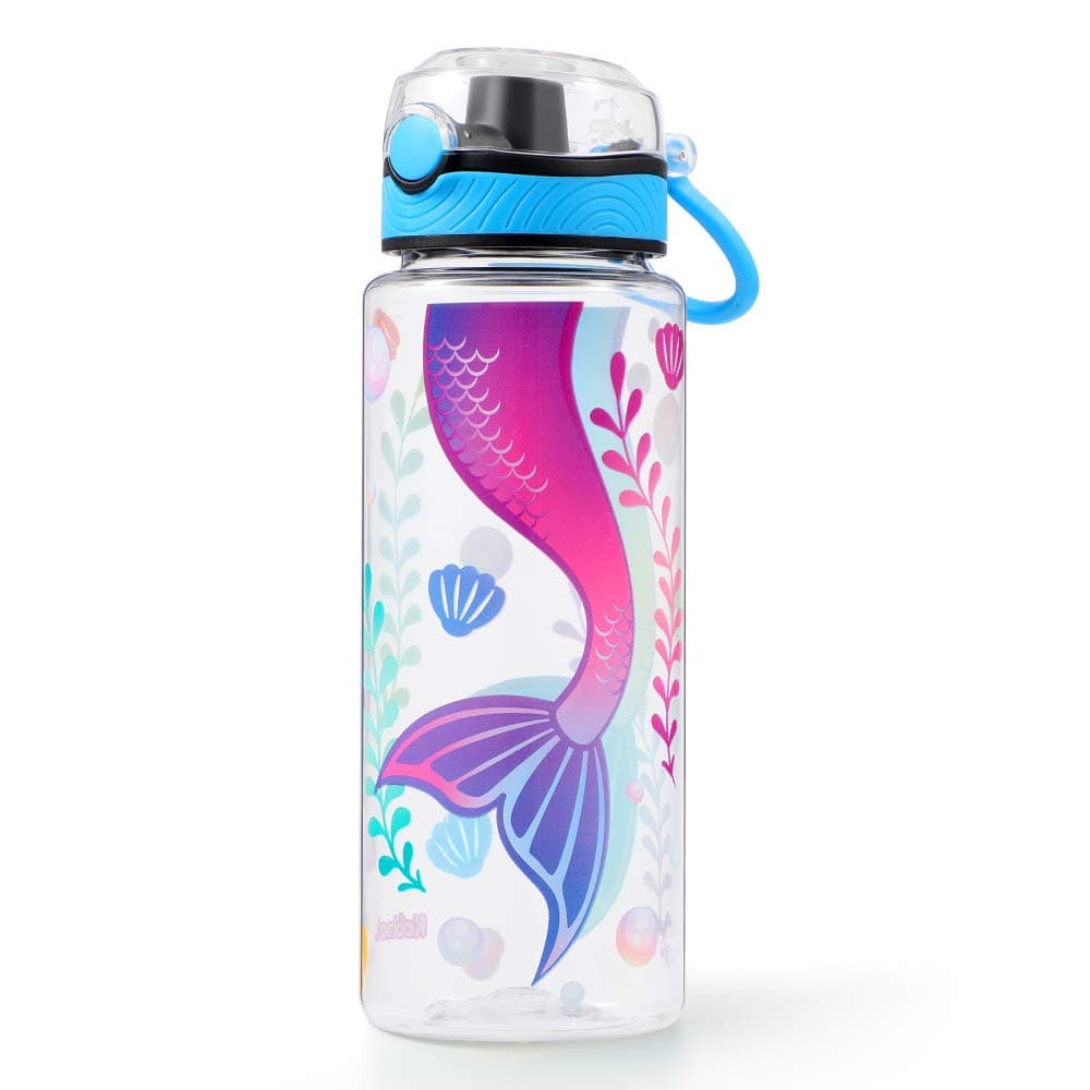 Home Tune Cute Water Bottle for School Kids Girls, BPA FREE Tritan & Leak Proof & Easy Clean & Carry Handle, 23oz/ 680ml - Mermaid