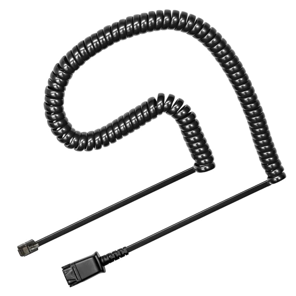 U10P Adapter Cable For Plantronics QD Headsets and works with Nortel, Mitel, Avaya, Polycom VVX, Shoretel, Aastra, Fanvil, Digium And Analogue phones with a headset port.
