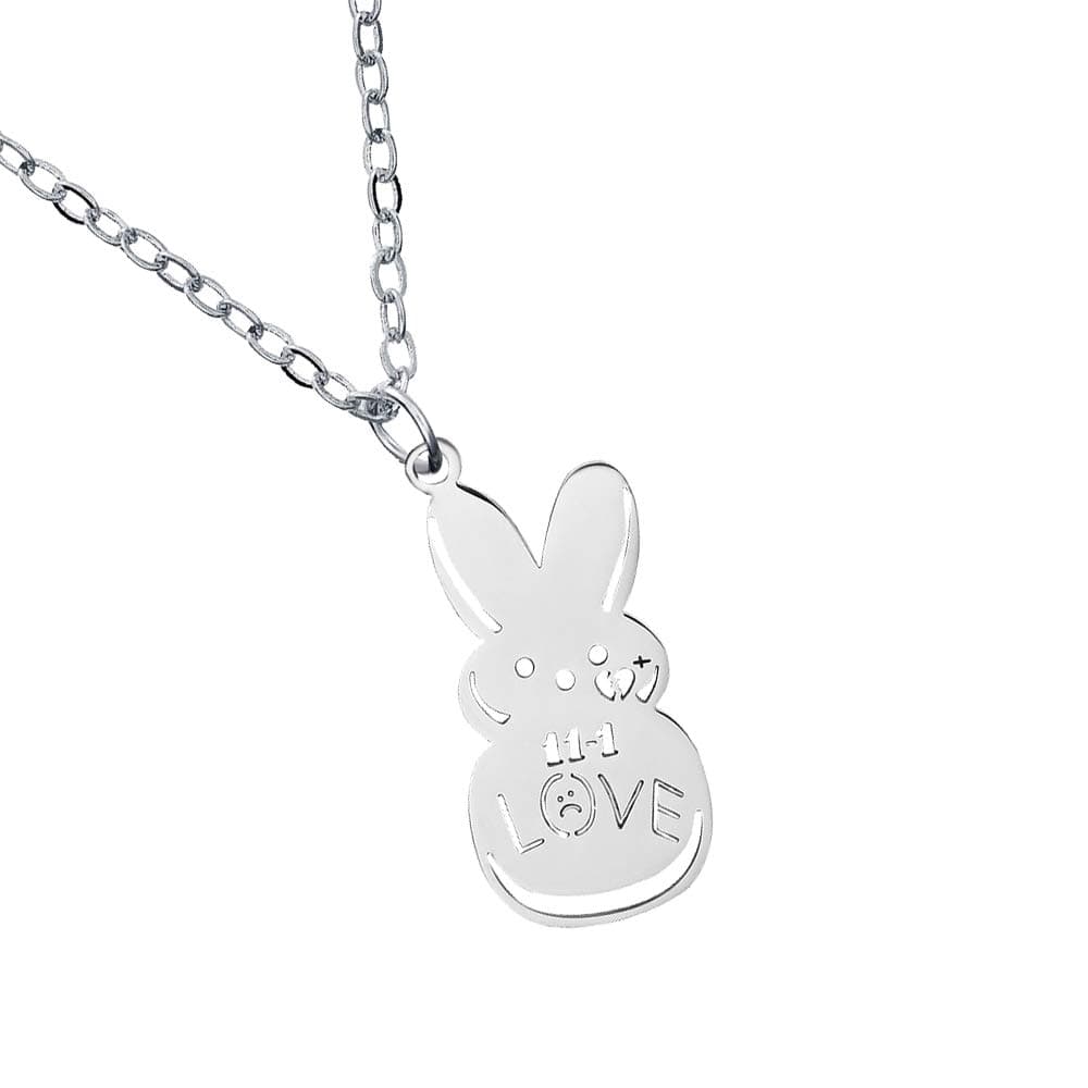 Lil-Peep Necklace Stainless Steel Rapper Pendant Gifts for Young Singer Fans (Silver)