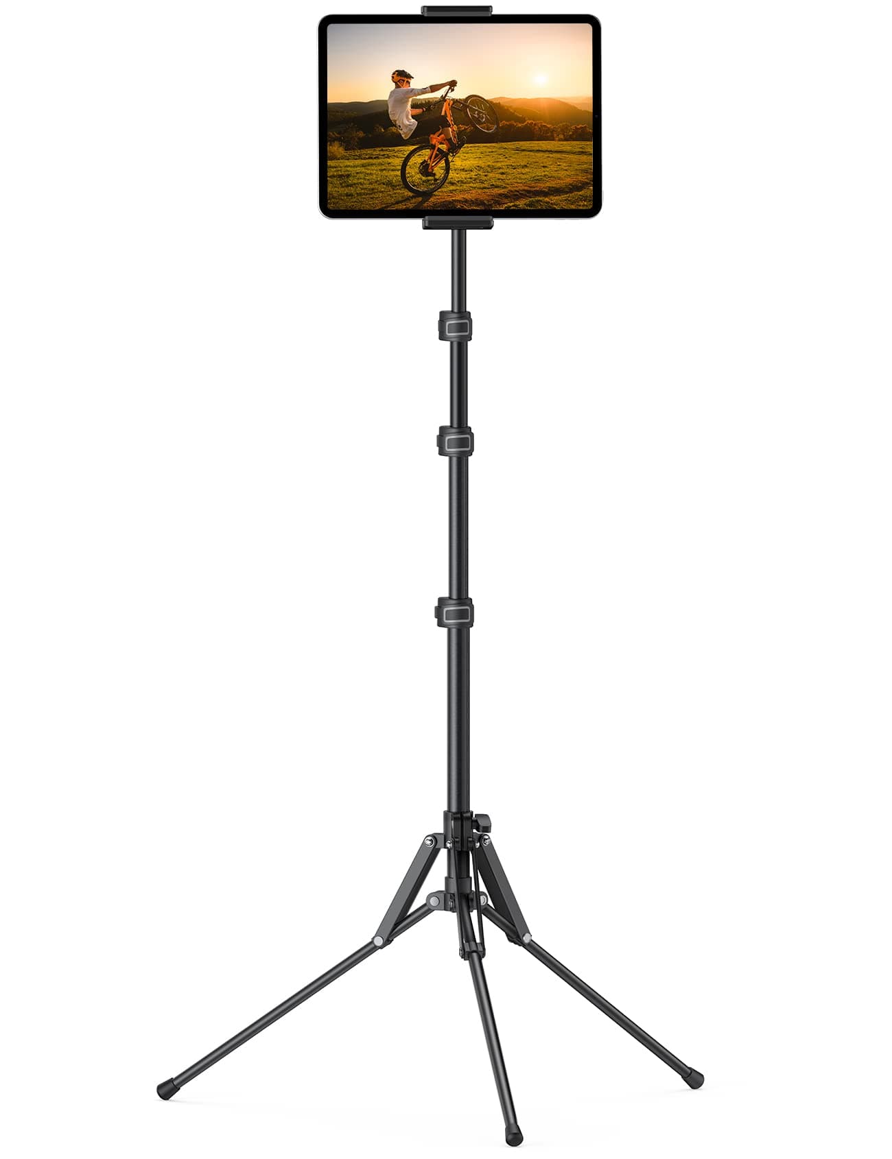 Lamicall Tablet Floor Tripod Stand - 64.9" Tablet Holder Mount with Adjustable Height for Stream/Watching, for iPad Pro 12.9, Mini, Air, iPhone and 4.7-13" Tablet and Cellphone