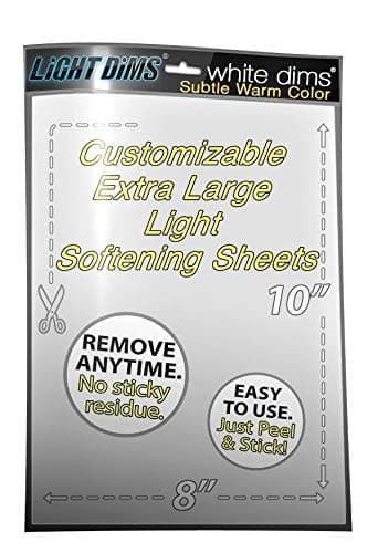 LightDims White Dims Dimming/Softening Sheets for Harsh LED Lights Extra Large Size (1 Sheet) Warm Color Retail Packaging
