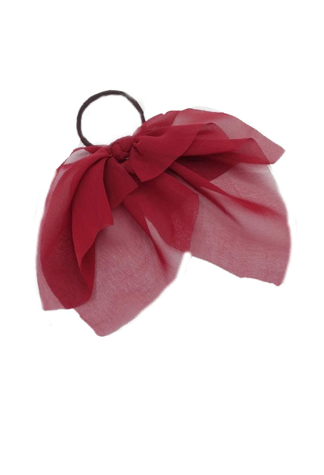 IBDA Red Knotted Uber Style Hair Scrunchies Solid Colour Scrunchies, Hair Ties, Handmade,Head Accessories (Adjustable Size) Pack of 01.