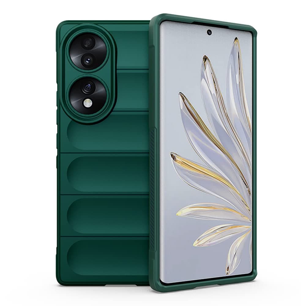 Honor 70 Case, EabHulie Flexible TPU Silicone Non-slip Shock-Absorbent Case Cover for Honor 70 Green