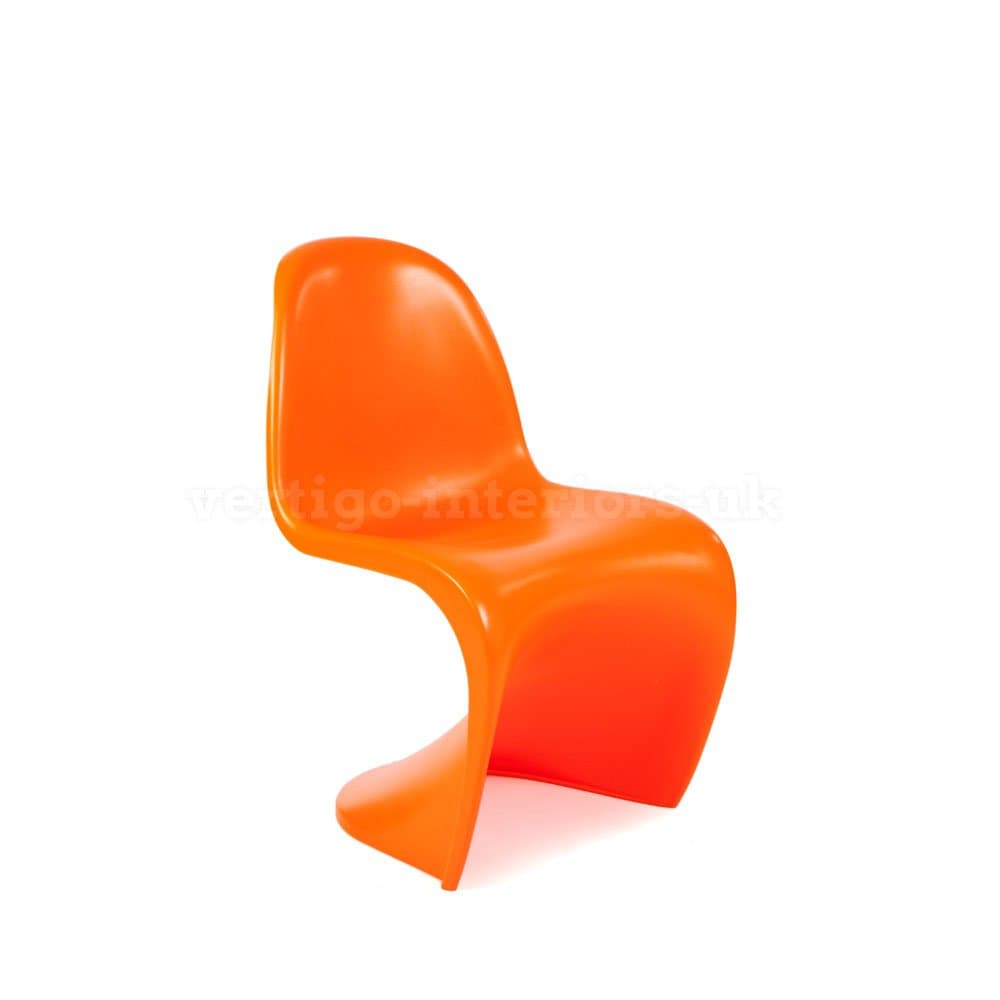 Kids Verner Panton Style 'S' Dining Lounge Playroom Chair - Orange