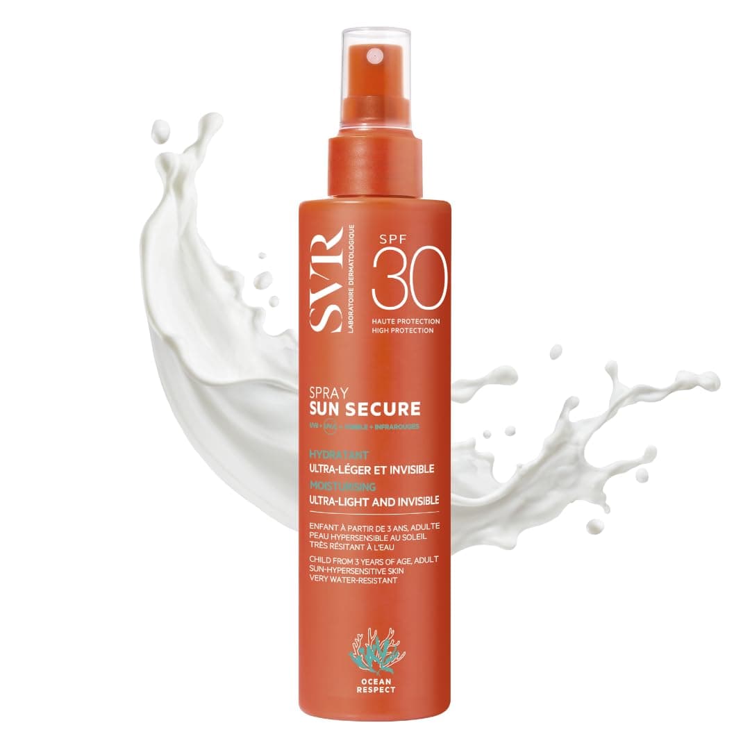 SUN SECURE Face and Body Sunscreen SPF50+ - Ultra-Light, Very High Protection Sun Cream Spray for Hypersensitive Skin, Invisible Finish, All Ages, 200ml