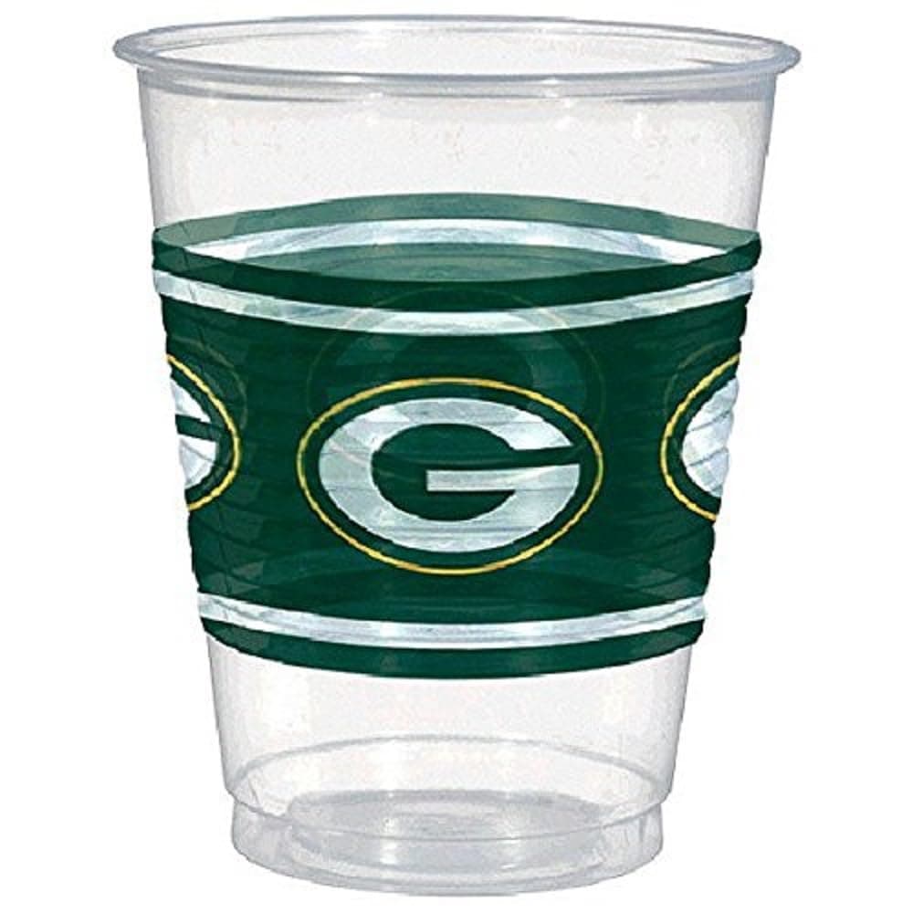 Green Bay Packers Plastic Cups (Pack of 25) - 16 oz. - Perfect for Game Day, Tailgates & Refreshing Drinks