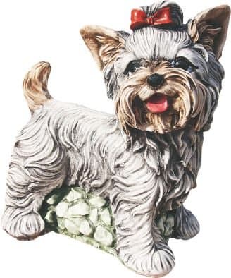 Yorkshire 23 cm Long x 26 cm Height Artificial Stone, Painted Color. Model Buba