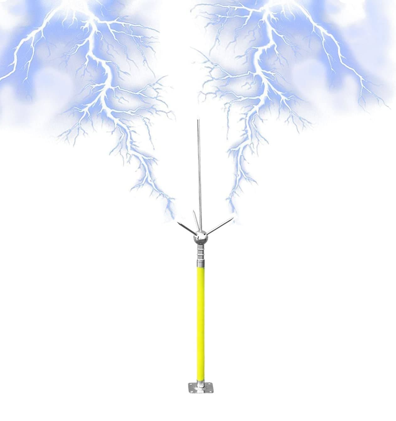 Insulated Lightning Rod, Lightning Protection System for Household Industrial Buildings, Lightning Protection Kit for Roof Factory, School, Tower Tank Dock (Size: 2100mm)