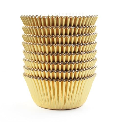 Eoonfirst Foil Metallic Cupcake Case Liners Baking Muffin Paper Cups 300 Pcs (Gold Rose Gold Silver)