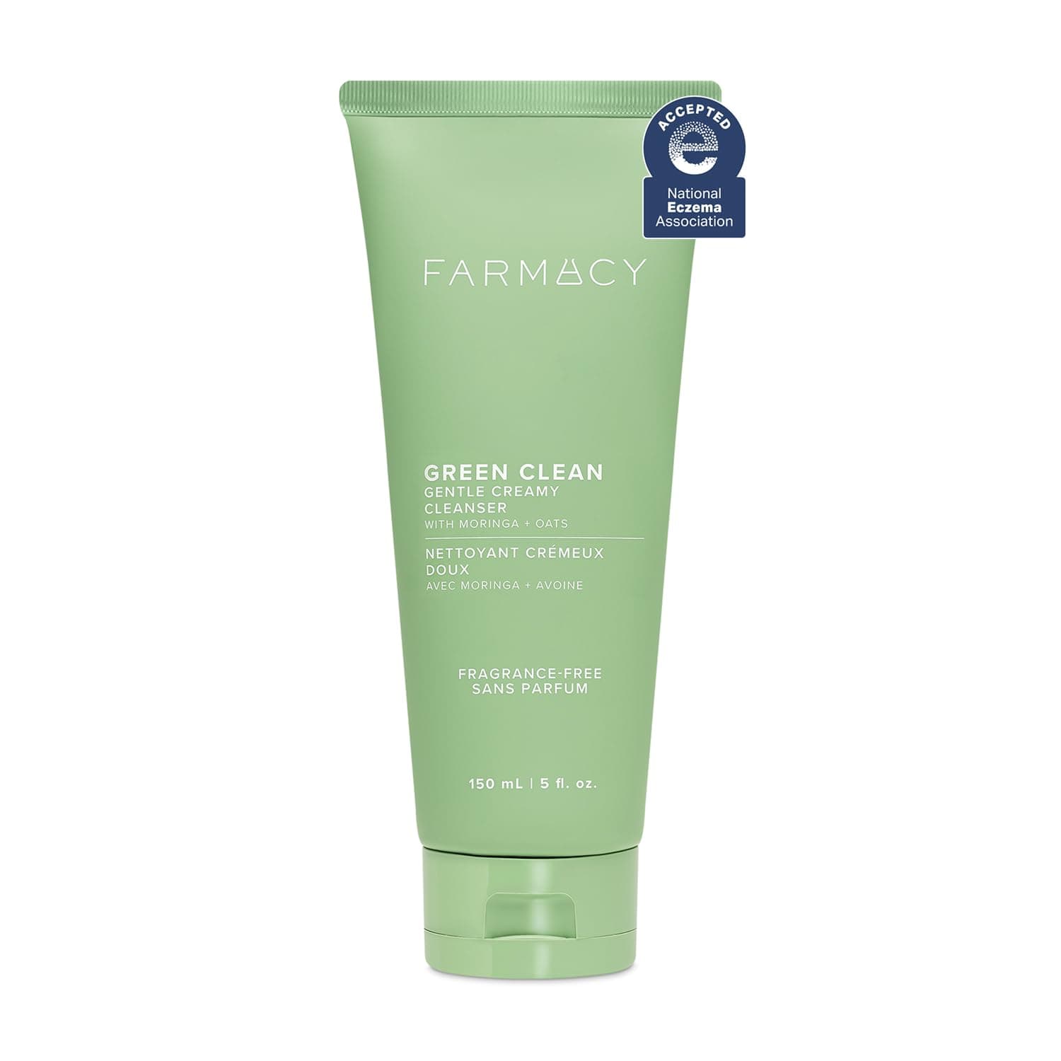 Farmacy Gentle Creamy Face Cleanser - Hydrating Facial Cleanser to Nourish + Help Remove Makeup + Impurities - Enriched with Aloe + Moringa Oil to Soothe, Purify + Refresh Skin (150ml)