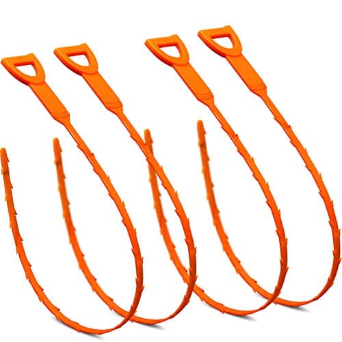 longsen 4 Pack 20.3Inch Drain Snake Hair Drain Clog Remover Cleaning Tool