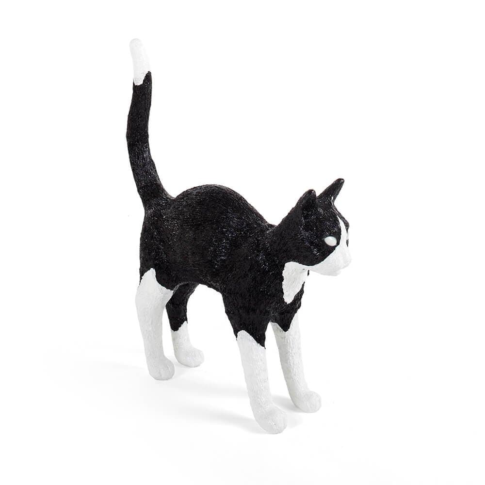Seletti Jobby The Cat Lamp Black&White Cat-shaped table lamp