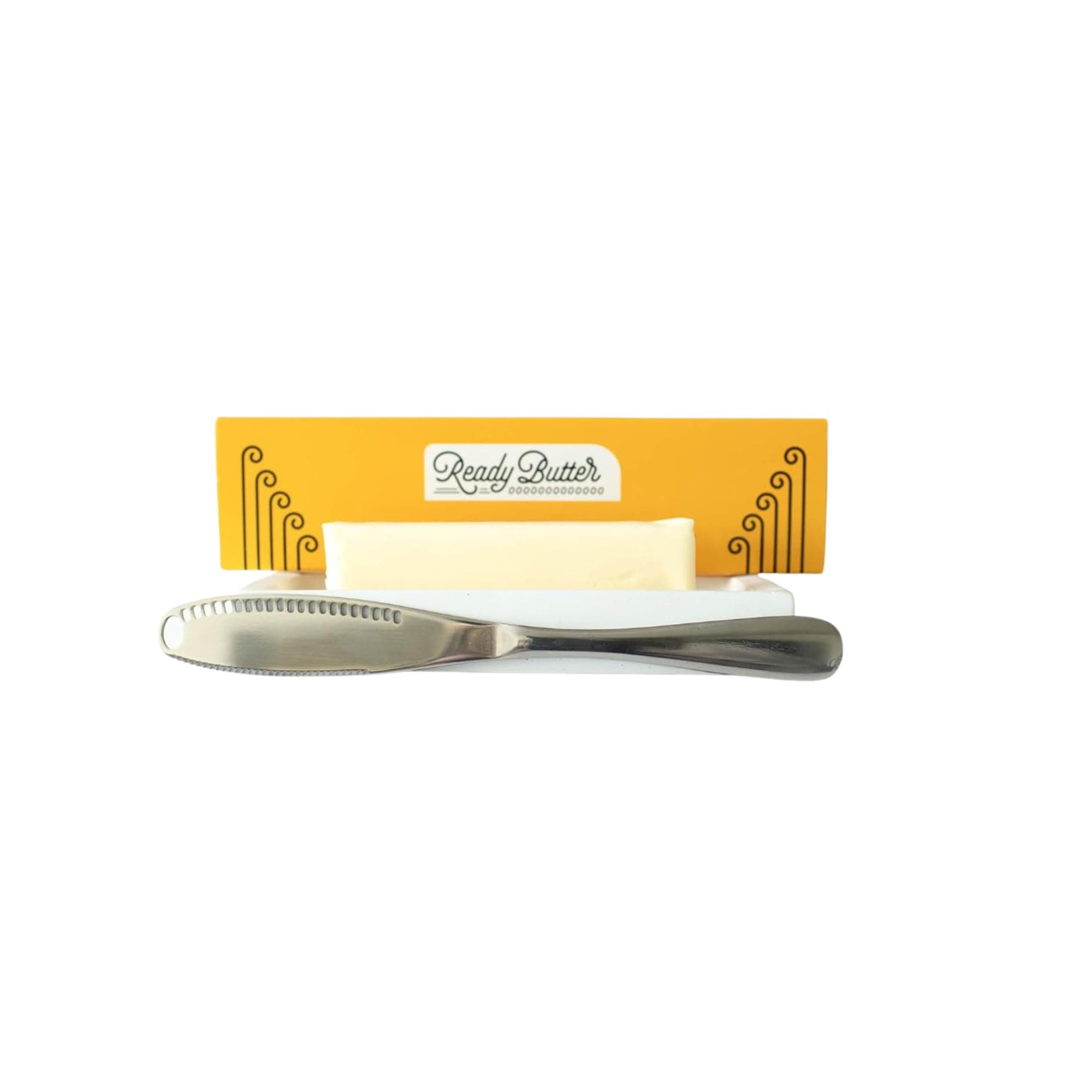 READY BUTTER 3-in-1 Butter Knife - Stainless Steel Serrated Knife With Holes in Blade - Cold Butter Spreader, Curler & Micro Grater - Dishwasher Safe