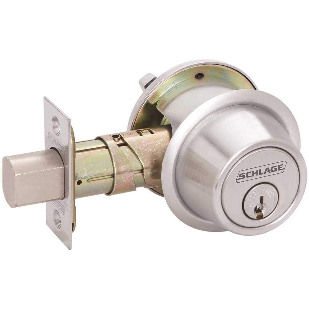 Commercial B560P626 Grade 2 Single Cylinder Deadbolt with C Keyway with 12287 Latch and 10094 Strike Satin Chrome Finish, Model Number: B560P 626 KA4C 12-287 10-094