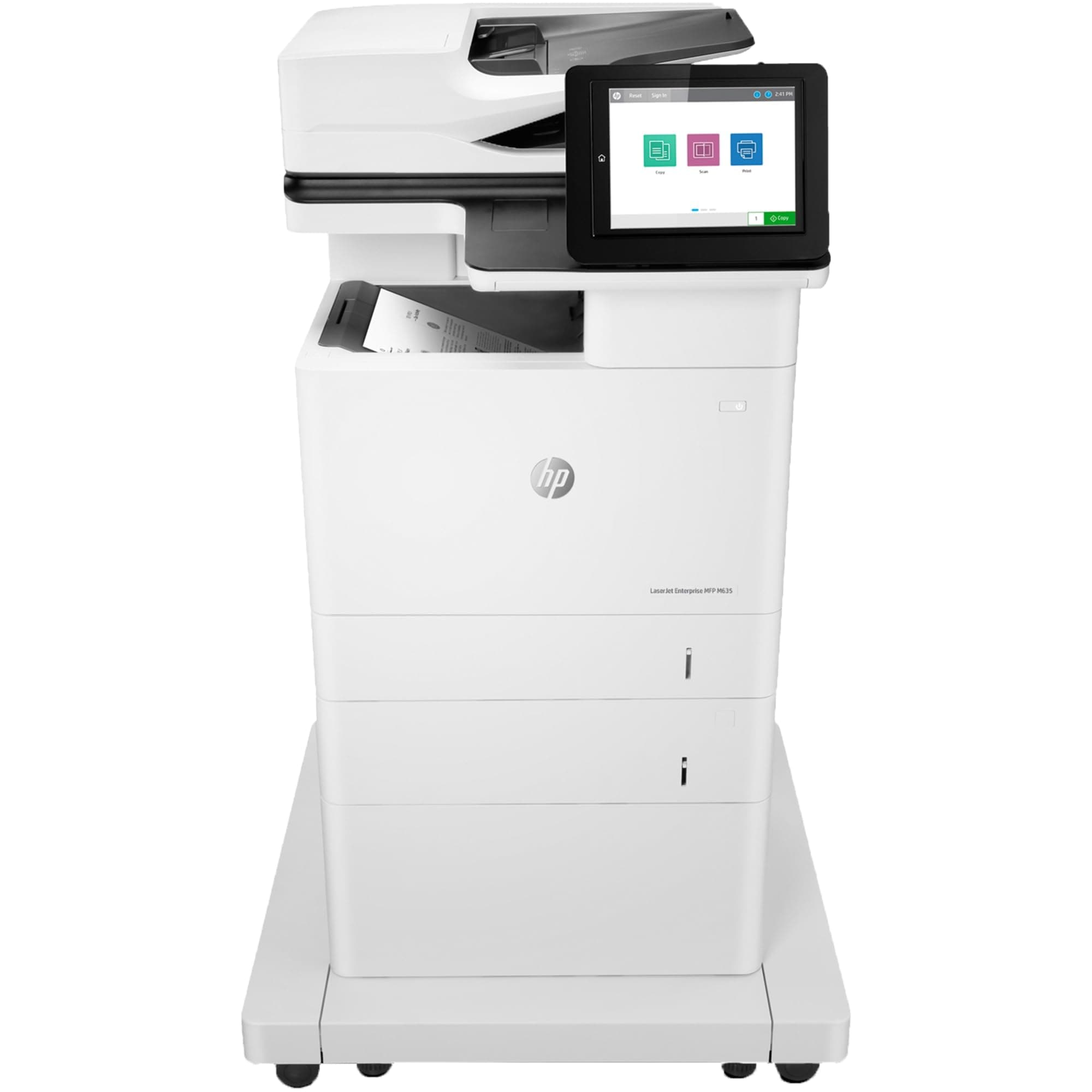 HP LaserJet Enterprise MFP M635fht Monochrome All-in-One Printer with Built-in Ethernet, 2-Sided Printing, Extra Paper Tray & Wheeled Stand (7PS98A)