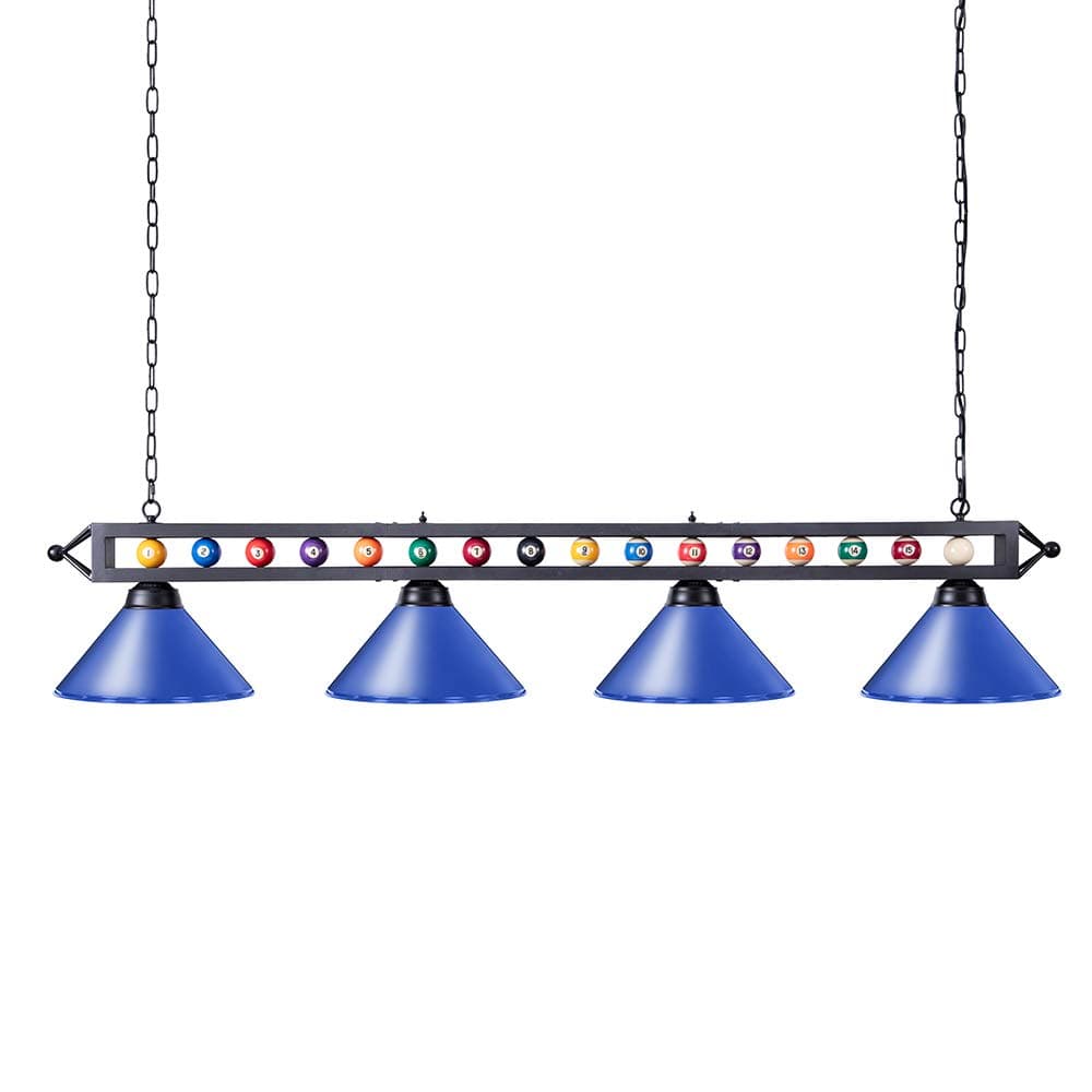 Wellmet Pool Table Light, 70-Inch 4-Light Billiard Pendant Fixture for Game Room, Adjustable Industrial Hanging Light for Over Billiard Table, Kitchen Island, Dining Table, or Man Cave
