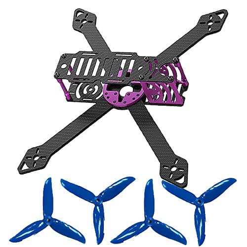 220mm Racing Drone Carbon Fiber Quadcopter Frame with DALPROP T5045 Tri-Blade Propellers(2 pairs) By Aokfly