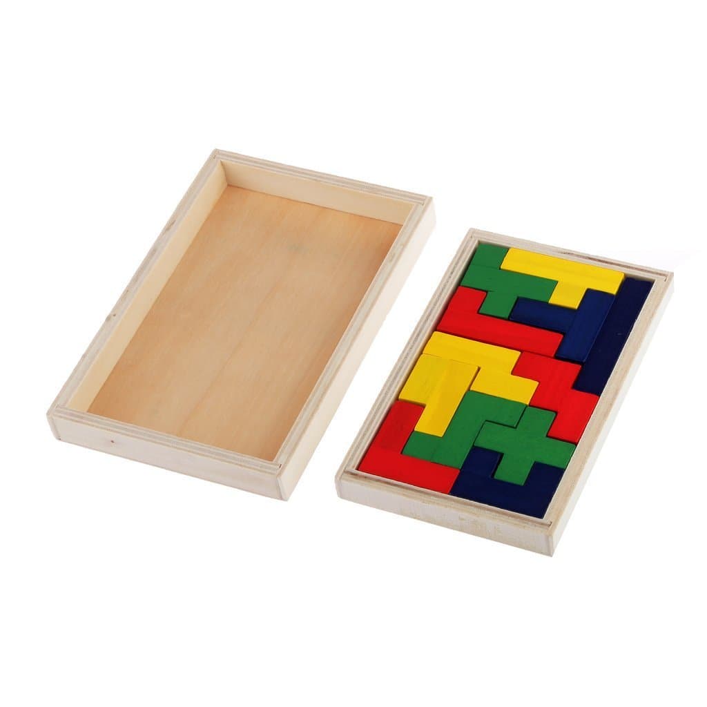 FLORMOONPentomino Puzzle Wooden Brain Teaser Mind Novelty Trick Kids Learning Toys for Boys and Girls
