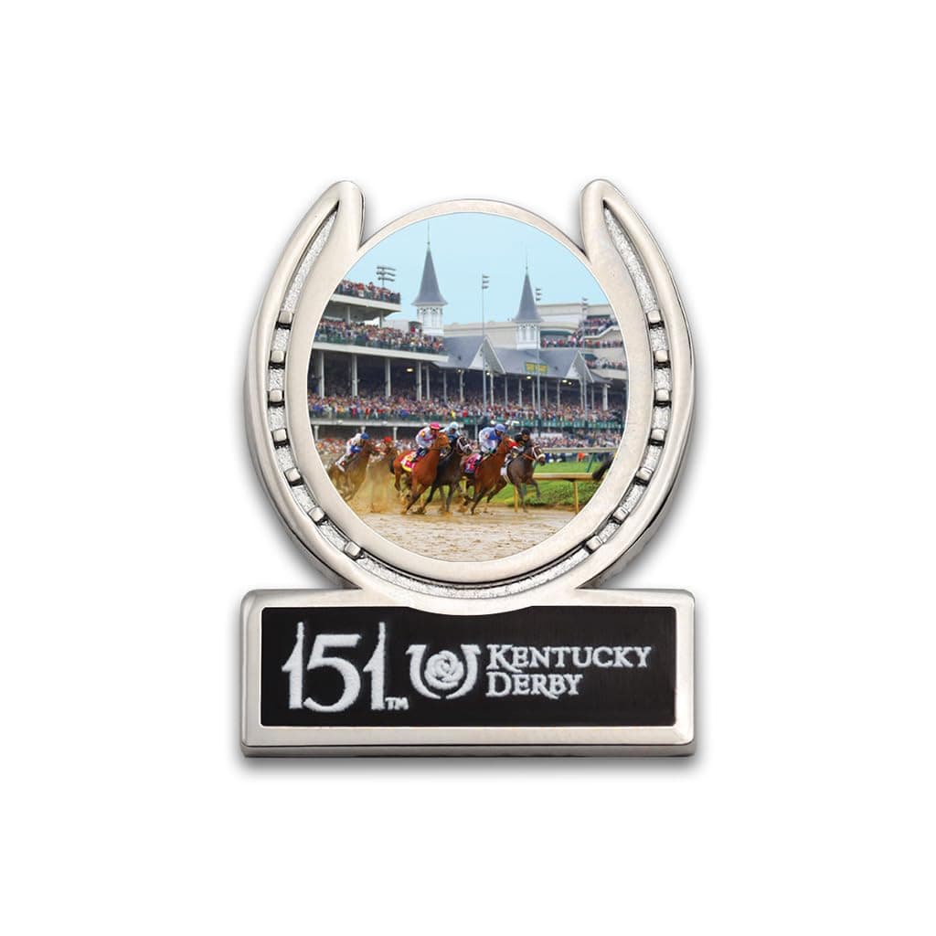Kentucky Derby 151 First Turn Horseshoe Lapel Pin - Premium Quality 1.25” Collectible Licensed Official 2025 Event Hat and Lapel Pin