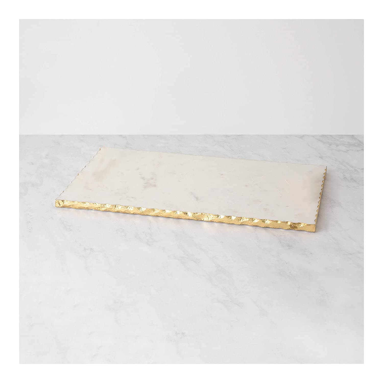 Natural Marble Cheese Board with Golden Foiling - 12 x 6 Inches