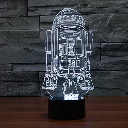 Star Wars R2-D2 Droid Night Light 3D LED illusion 7 Color Touch Button Desk Lamp Room Decor Light