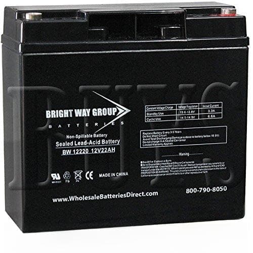 DMU12-22, DMU12-20, DMU12-19, AC000AC000151, CBE22-12, HGL22-12, EV12200, EV12220, BT22-12, RT12200, RT12200T, RT12220EV, RT12220EVX, RT12200H Replacement Battery 12v 22ah BW12220-IT Sealed AGM for EV Rider, Afikim, DiaMec, Enduring, FullRiver, OD, Ritar Mobility Scooter