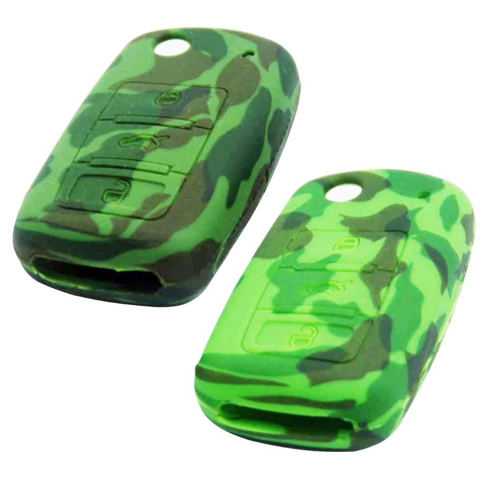 Car Remote Key Cover Fob Silicone Outer Case Skin Jacket for VW Volkswagen Golf Bora Jetta POLO Passat For Skoda Superb Octavia A5 Fabia For SEAT Ibiza Leon Keys Outer Casing Shell Jacket 3 Buttons