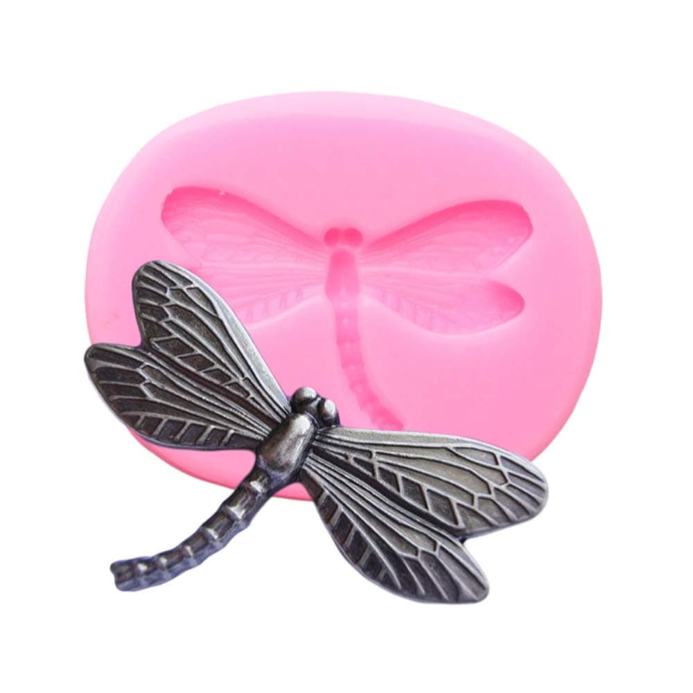 1pc Cute Insect Dragonfly Silicone Mold for DIY Crystal Gum Paste Fondant Mold Soap Mould Jelly Shots Handmade Ice Cream Desserts Cupcake Cake Topper Decoration Pudding Candy Ice Cube Chocolate