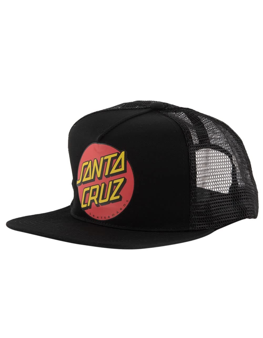 Santa Cruz Mens Classic Dot Trucker Mesh Adjustable Hat, Black, One size