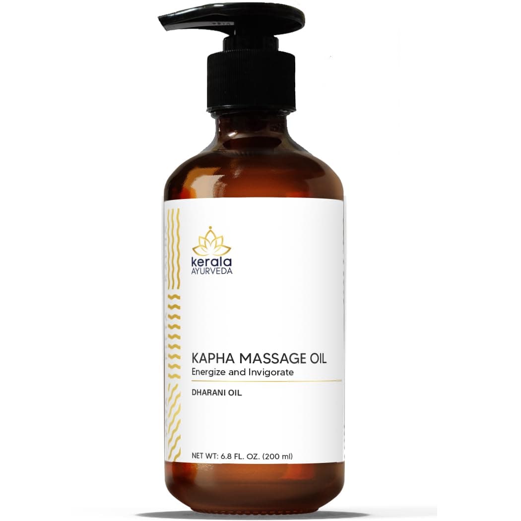 Kapha Massage (Dharani) Oil - 6.8 Fl Oz | Nourishing Herbal Body Massage Oil | Tamarind Leaf and Ginger extracts Rich | Revitalizing Oil | Ideal for Balancing Kapha Dosha