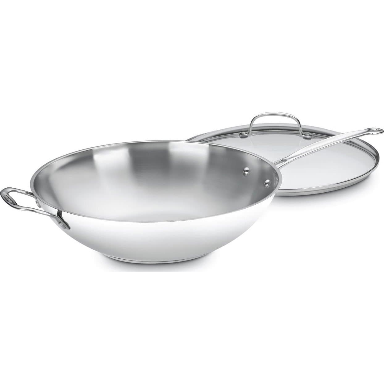 726-38H Chef's Classic Stainless 14-Inch Stir-Fry Pan with Helper Handle and Glass Cover