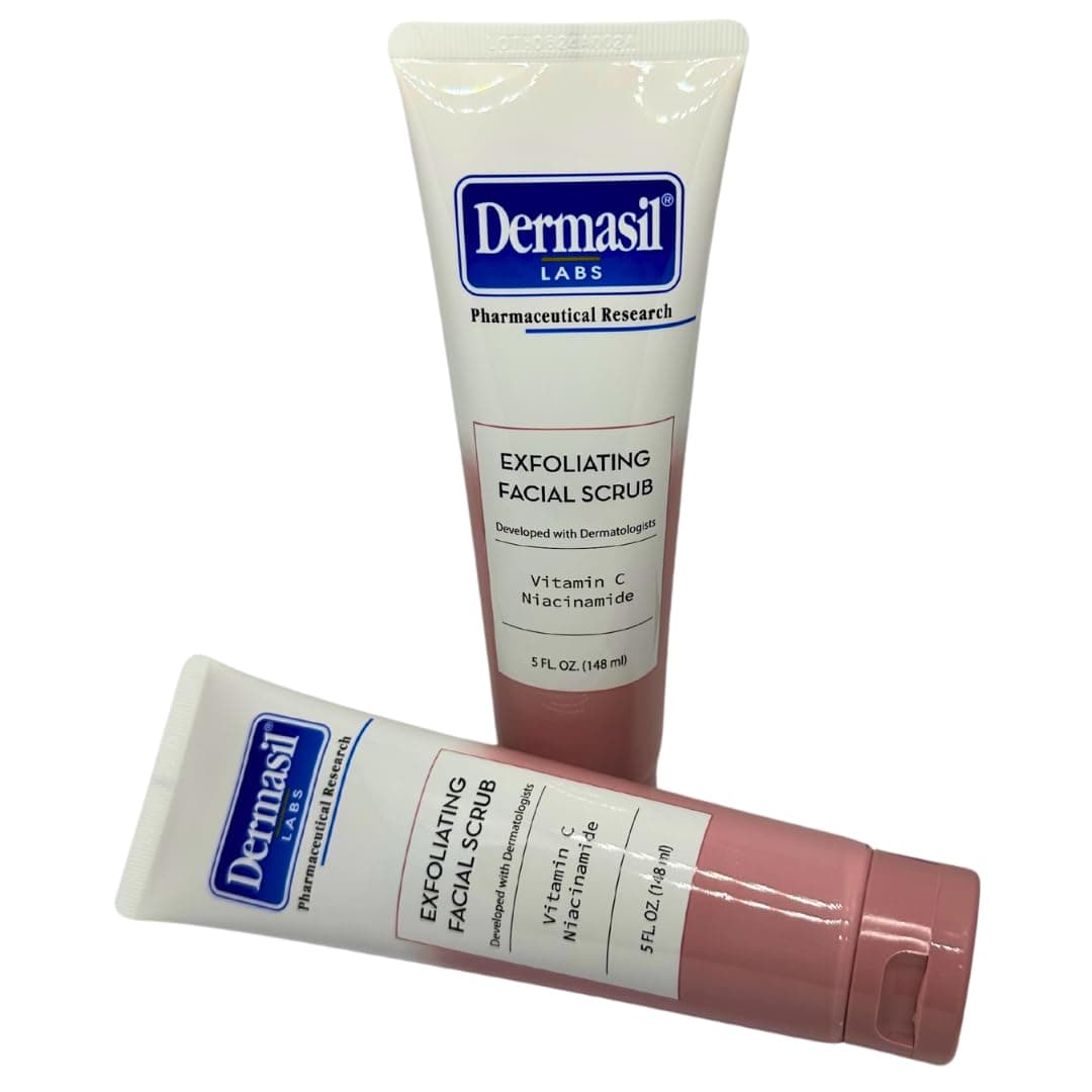 Dermasil Labs - Pharmaceutical Research - Exfoliating Facial Scrub Vitamin C & Niacinamide 4fl oz. 118 ml (Set of 2 Pack)