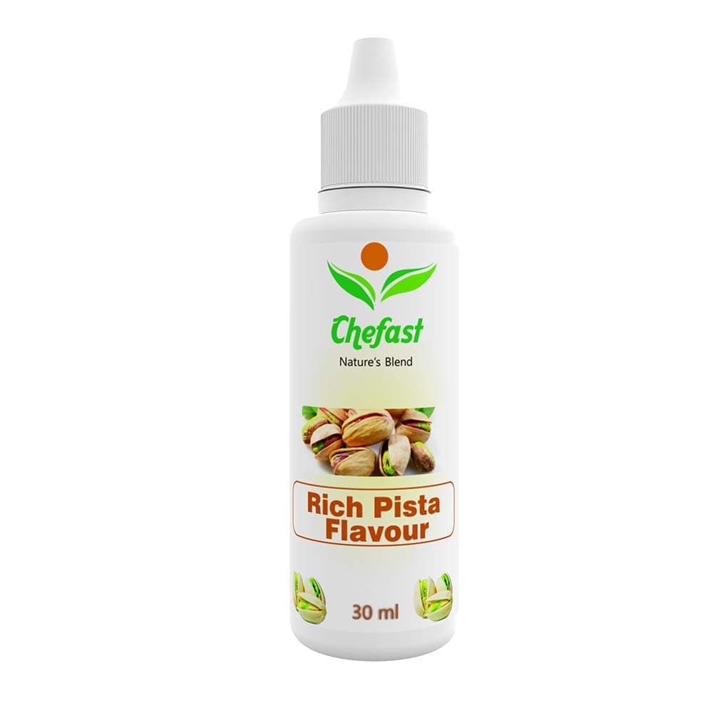- Chefast Rich Pista Flavour Baking Essence for Cake, Ice-Cream, Chocolates, Milkshakes- 30ML ( Use 2-3 Drops Essence for 250 Grm Cake)