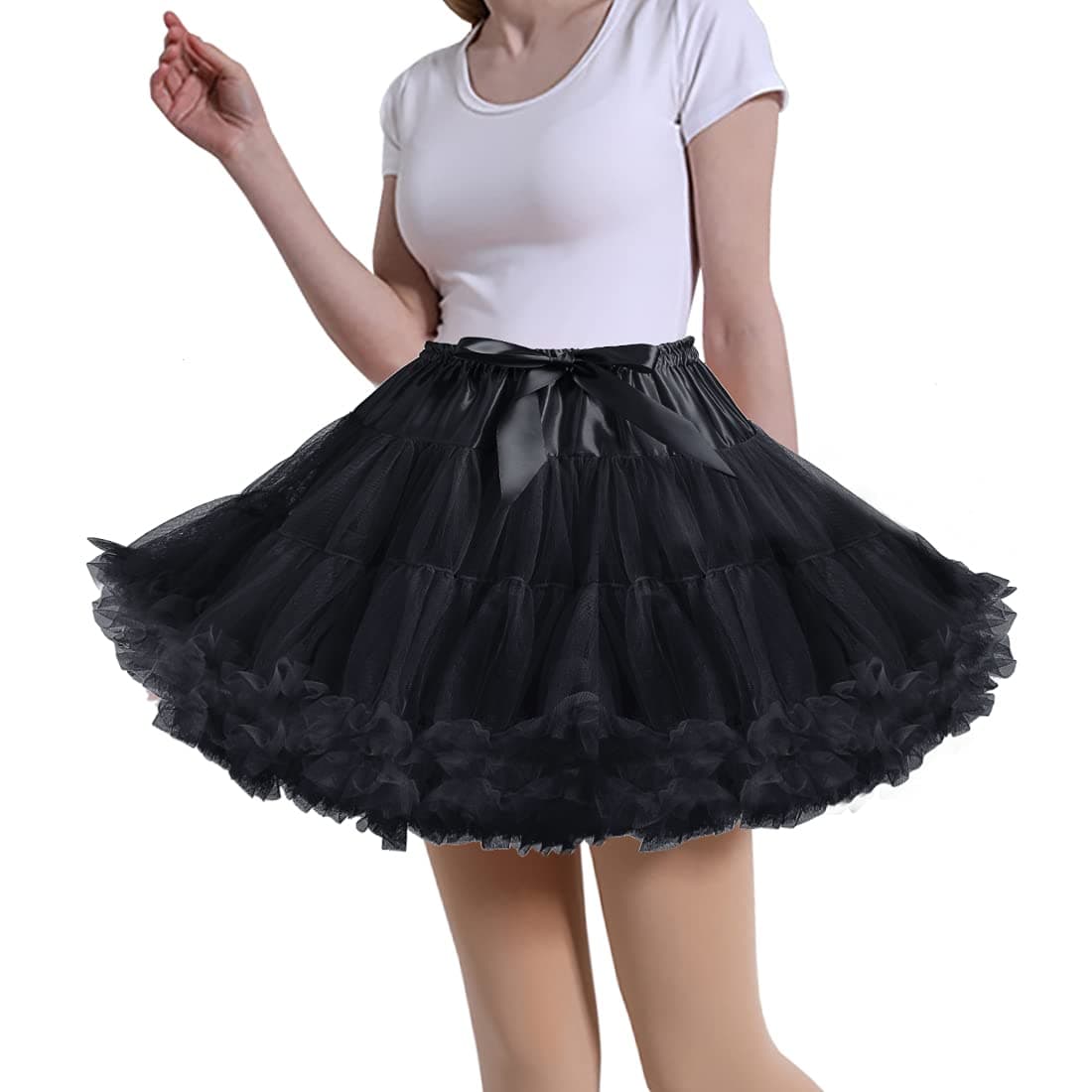 Women's Petticoat Skirt Adult Puffy Tutu Skirt Layered Ballet Tulle Pettiskirts Dress Costume Underskirt