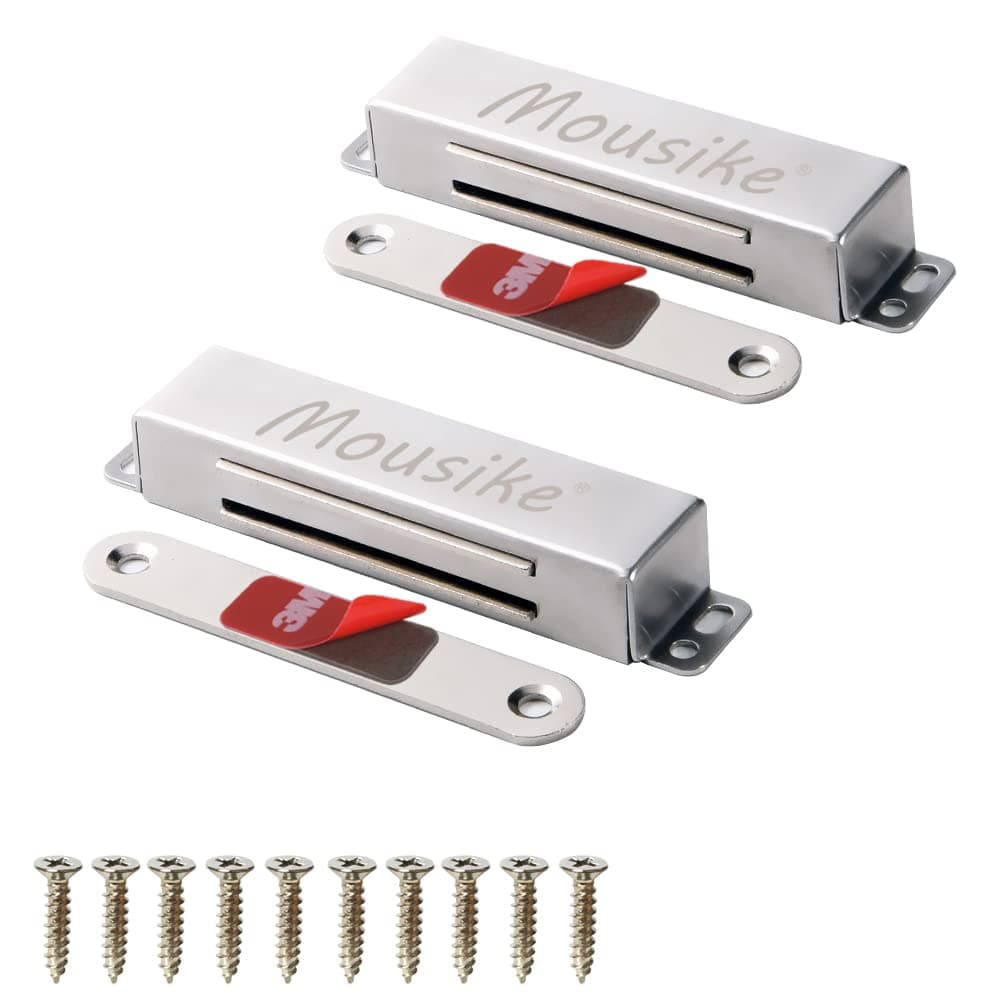 Mousike Magnetic Door Catch Heavy Duty 90lb Door Magnets with Strong Magnetic for Kitchen Cupboard Wardrobe Closet Cabinet Door Drawer Latch